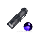 Aluminium ze stopu zoomowalne 365 nm UV LED latarka